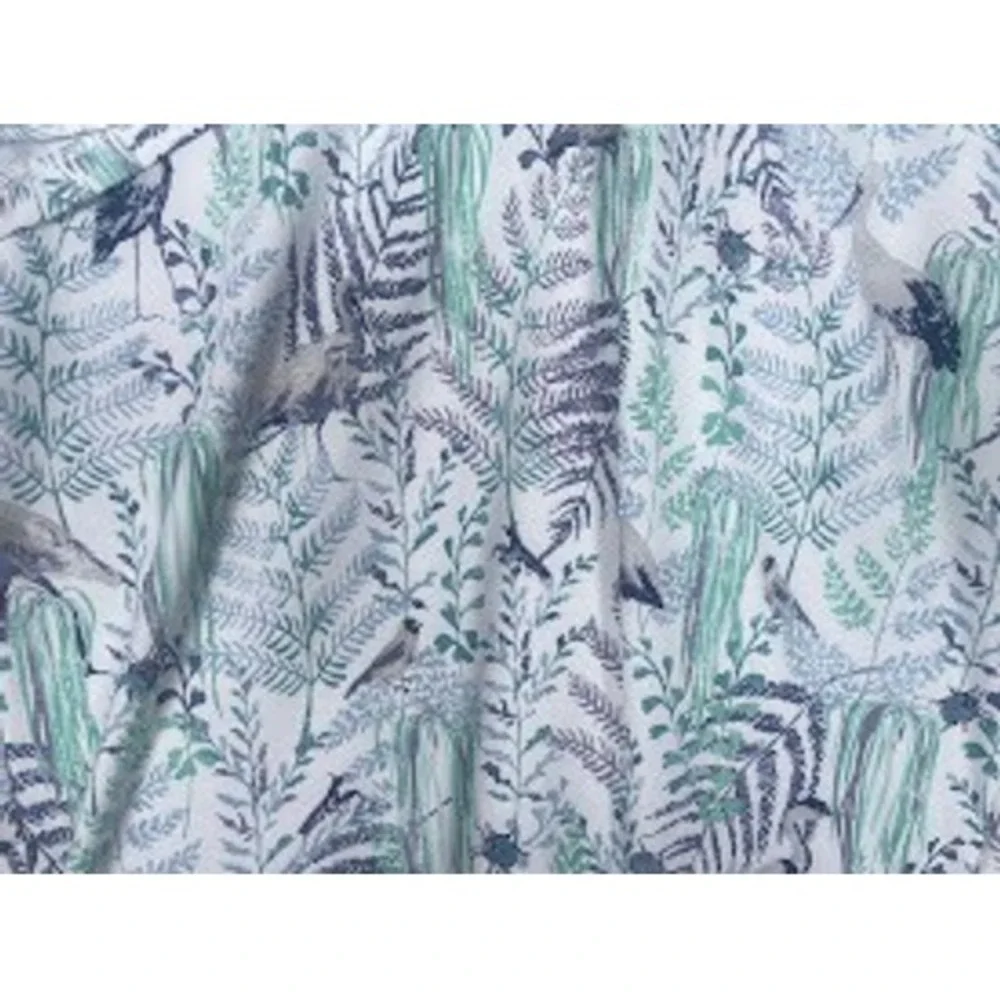 Greyson Mens Medium Golf Polo Shirt White Blue Heron Botanical Print Performance - Picture 4 of 8